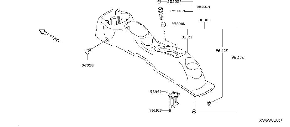 2013 Nissan Altima Seat Console. SED, CVT, LOW - 96911 ...